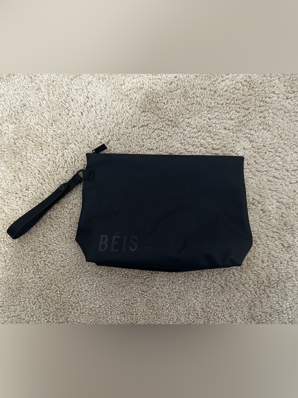 BEIS Waterproof Bag Pouch Zip with Detachable Wristlet Strap in Black GUC
